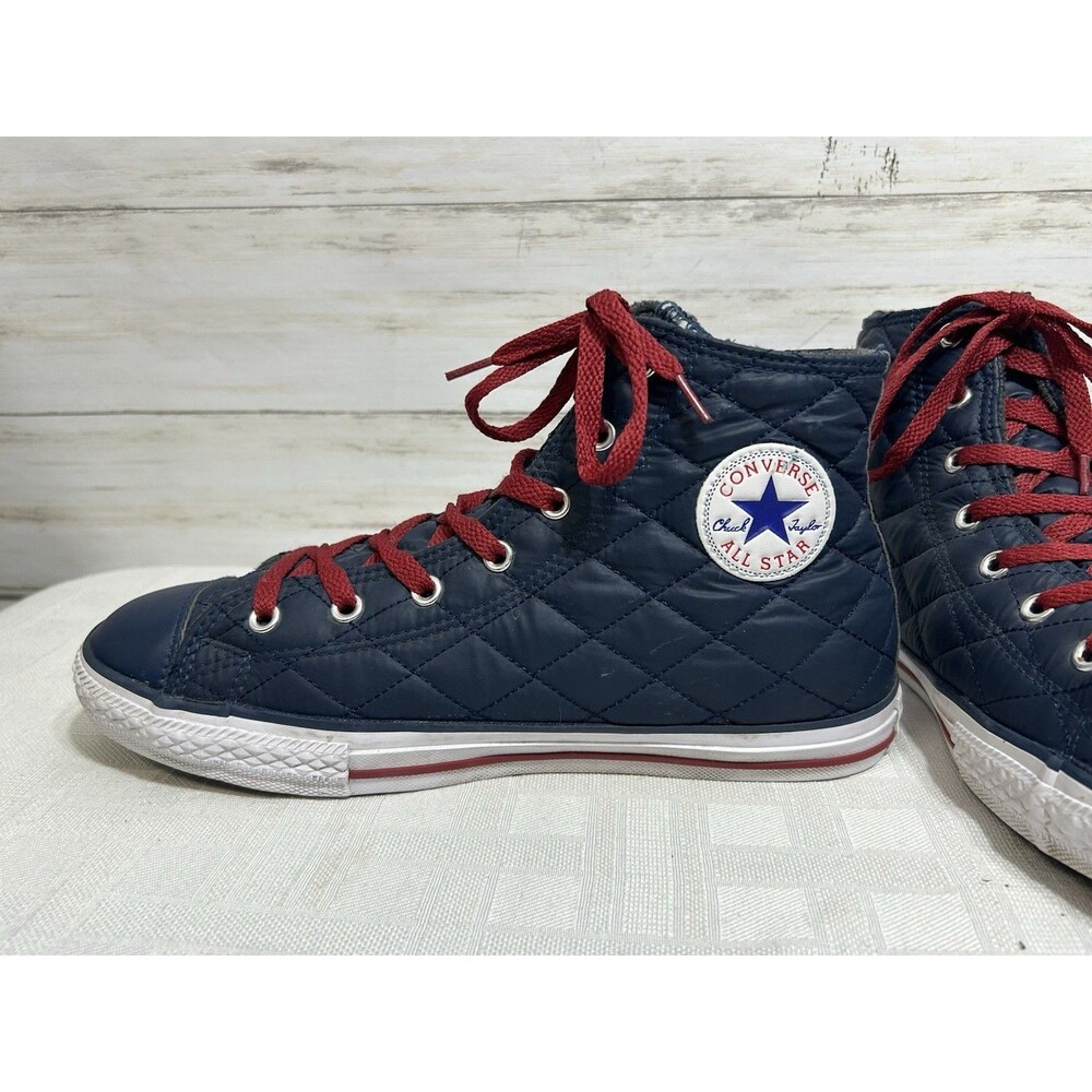 CONVERSE Chuck Taylor SIDE ZIP Blue QUILTED Junior Youth Size 6 Boy Girl Shoe - Picture 4 of 16